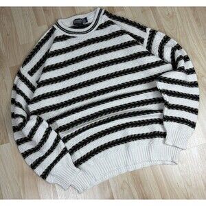 Vintage 90s Knights Bridge Striped Knit Sweater / Mens / Size Large